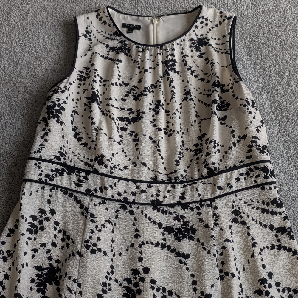 Talbots Black and Cream Floral Midi Dress - Picture 5 of 9